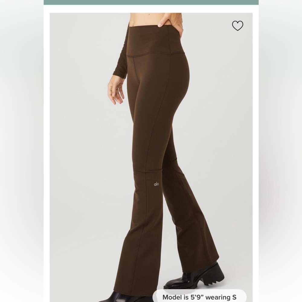 Airbrush High-Waist Flare Leggings Color: Brown, size small